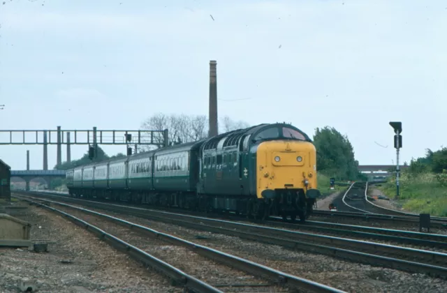 35mm Railway Slide | Class 55 |  55010 | Fletton Jn | 1981 + copyright