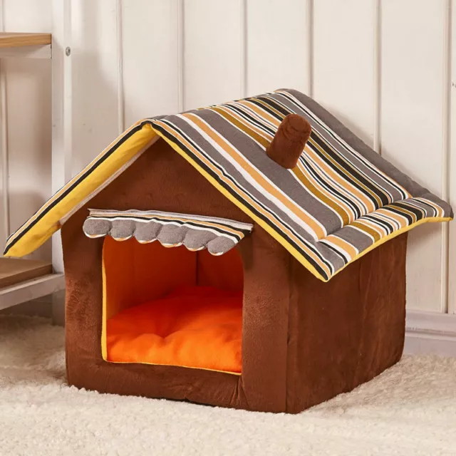 Large Small Indoor Fabric Pet Cat Puppy Dog House Home Shelter Kennel Bed Cave+