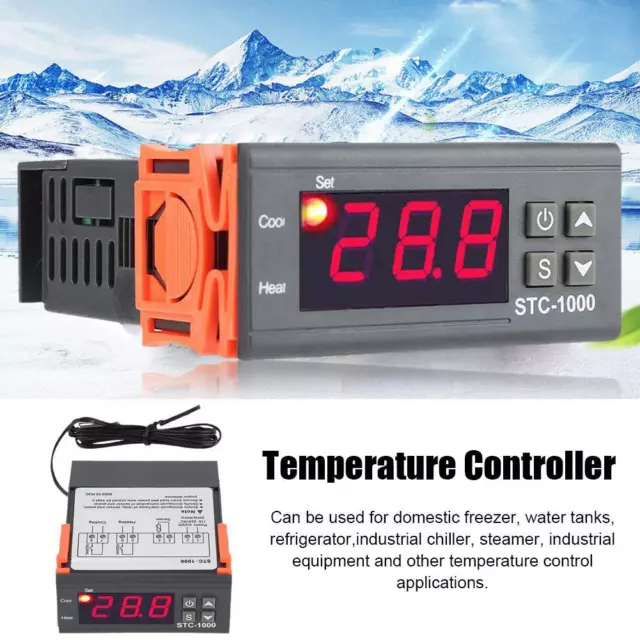 220V Digital STC-1000 Temperature Controller Temp Sensor Thermostat P3R9