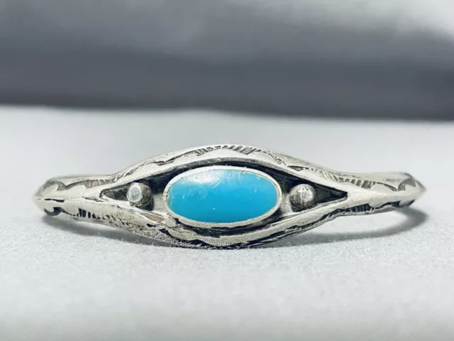 Important Vintage Navajo Ivan Kee Turquoise Sterling Silver Bracelet