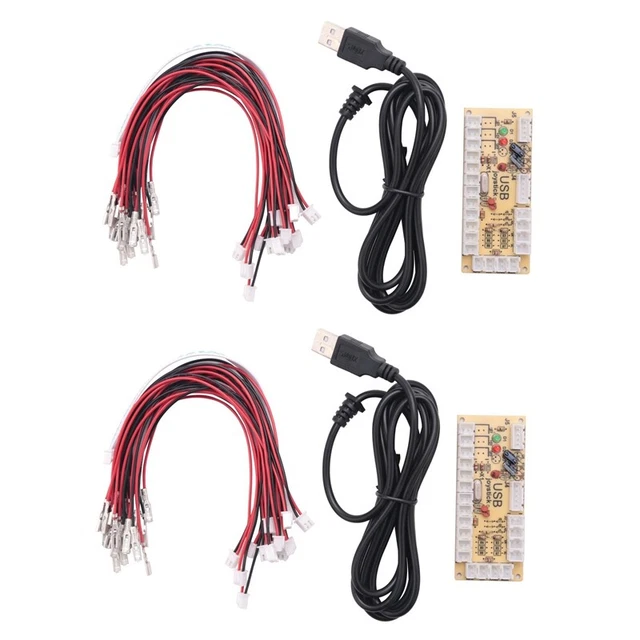 2X Zero Delay Arcade Game USB Encoder Pc to Joystick for Mame &  Retropie PrS2F2