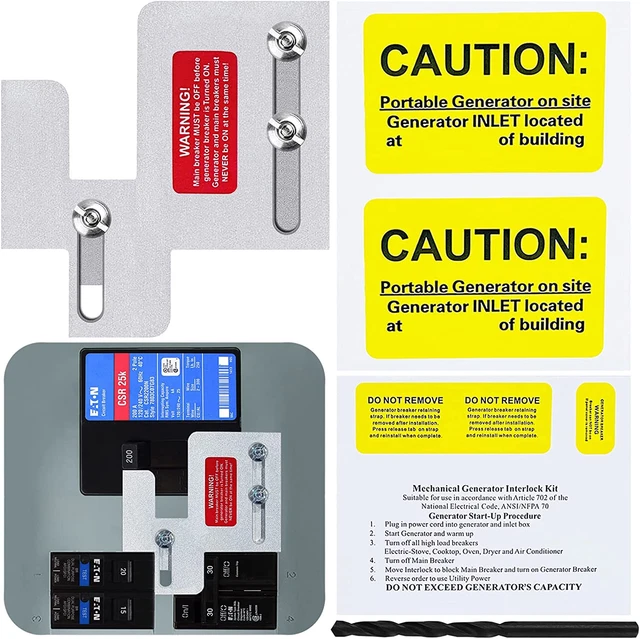 Generator Interlock Kit Compatible with Cutler Hammer BR SERIES 150 and 200 Amp
