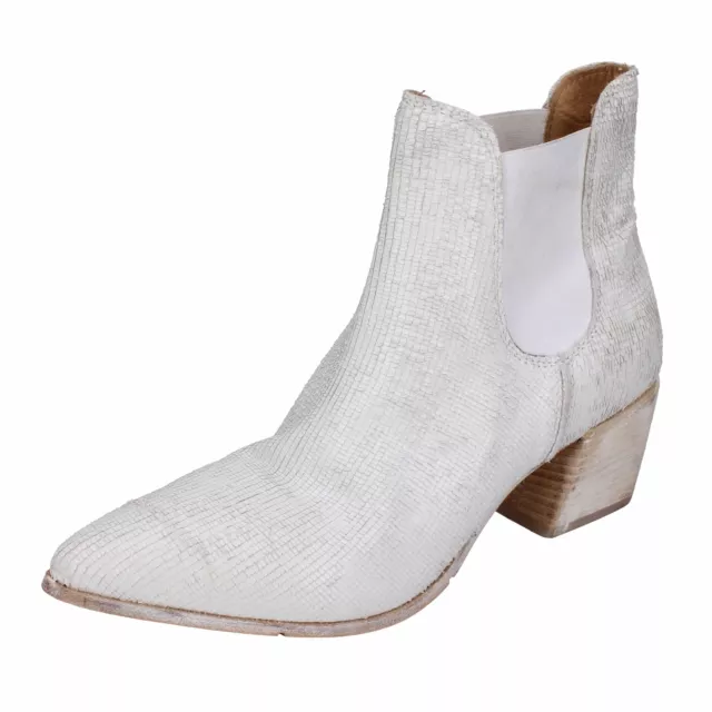 chaussures femme MOMA - 37 EU - bottines blanc cuir DT881