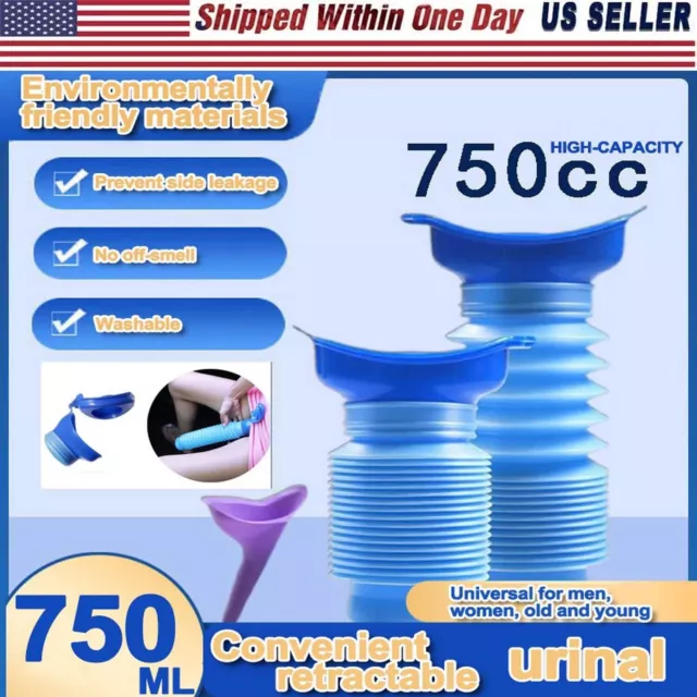 750ml Male Female Portable Urinal Travel Camping Car Toilet Pee Bottle Emergency