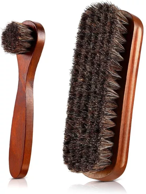 Shoe Brush Kit Boot PolishBrushes Leather Cleaning Brushes with Wooden Handles