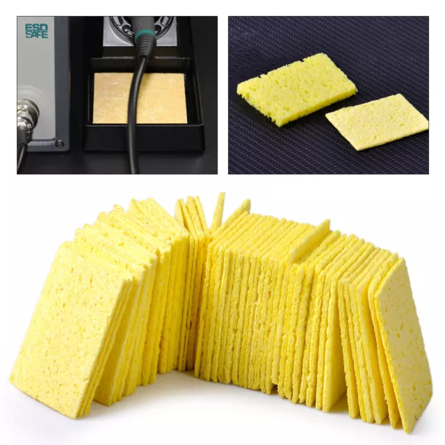 50 Soldering Iron Cleaning Sponge Solder Iron Tip Sponges Welding Replace Pad lp