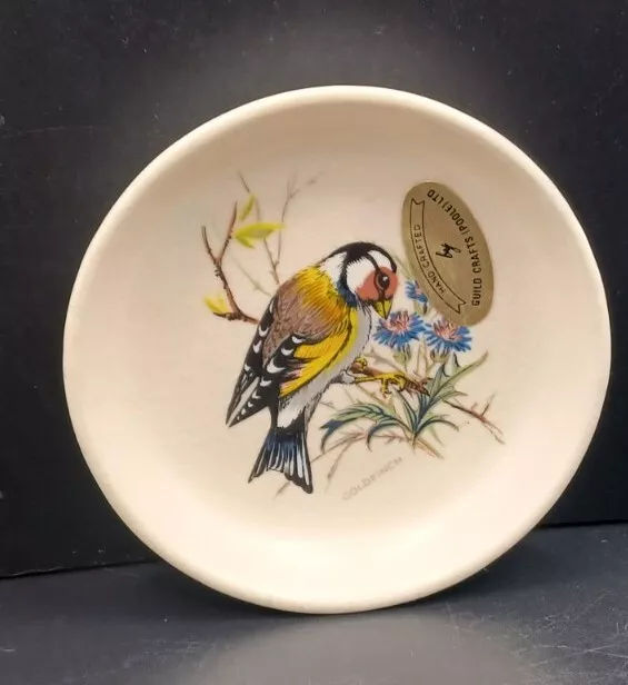 Guild Crafts Poole Goldfinch Bird Trinket Bedside Jewelry Dish