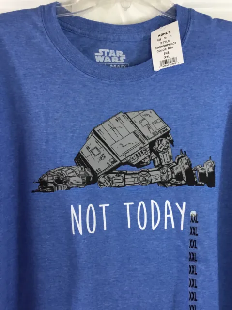 Star Wars Imperial Walker T Shirt Men XXL Blue Not Today Short Sleeve Mad Engine