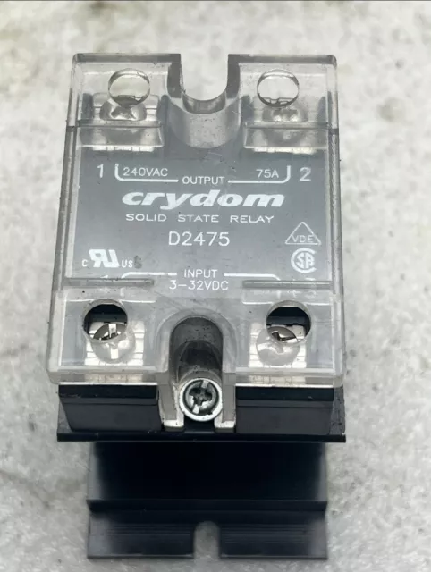 🔥Crydom D2475 Solid State Relay. 75A, 240VAC, 3-32VDC. FREE SHIPPING🇺🇲