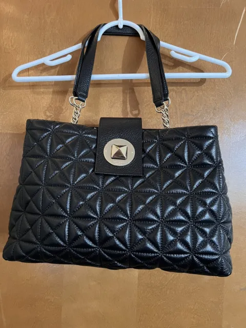 Black Kate Spade Astor Court Elena Quilted Leather Shoulder Bag