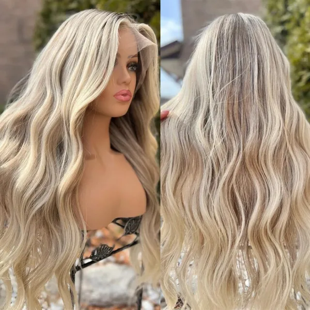2023 New Blonde All Lace Wig with 100% Wavy Human Hair Wig 13x6 Wig