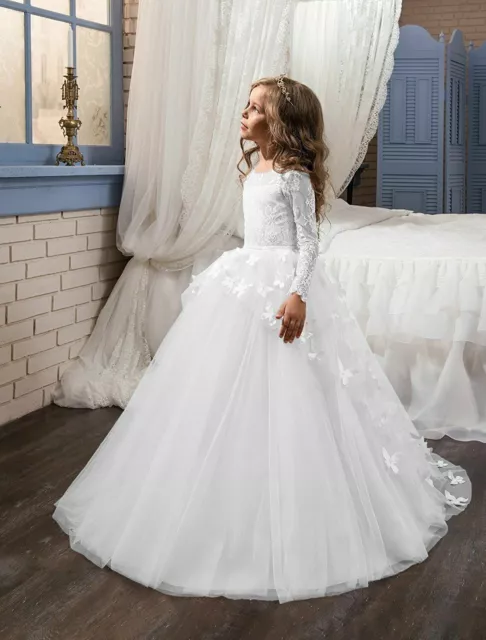 Wedding Party Flower Dress Girl Holy Communion Party Prom Princess Pageant Dress