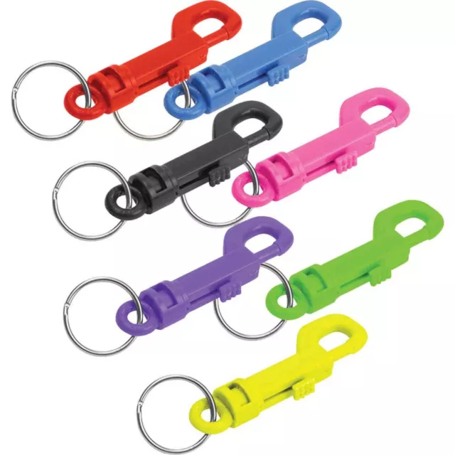 Lucky Line Plastic Bolt Snap Key Chain Clip On 5-Pack Split Ring Assorted 41501