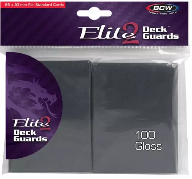 BCW Deck Guard "Elite 2" 100ct Standard Card Sleeves (Cool Gray)