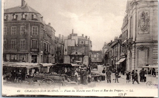 51 CHALONS SUR MARNE - place du marche aux fleurs et rue Fripiers