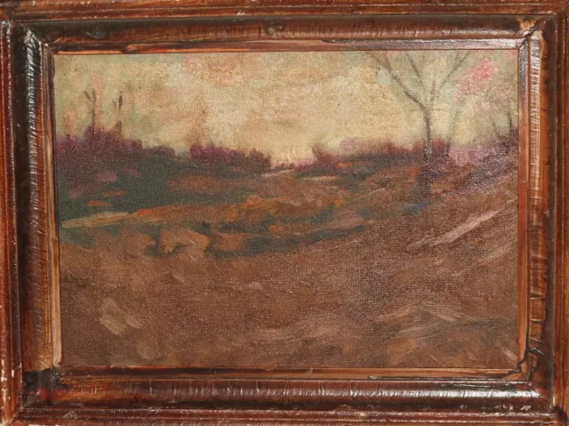 Paysage de peinture à l'huile impressionniste vintage