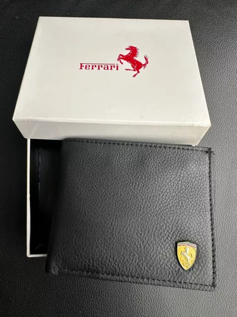 Ferrari Black Men Wallet Leather Card Holder Mens Purse Bifold Wallet 3