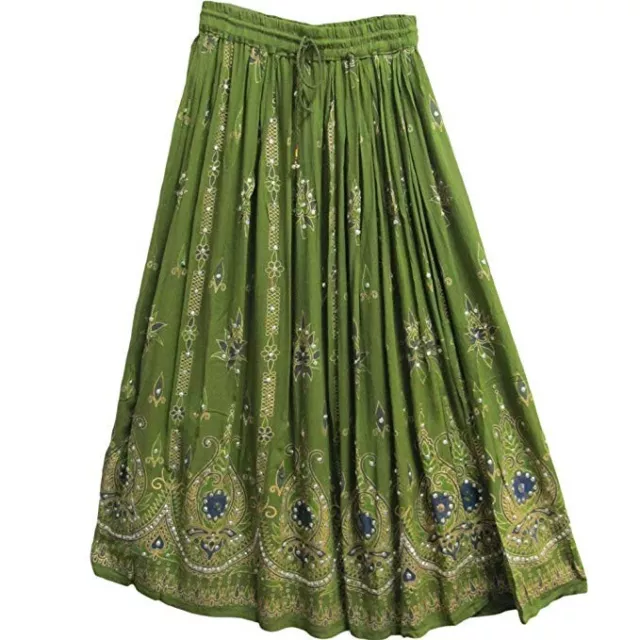 indian tie day skirts for women Crinkle Sequined long free size Broomstick yoga