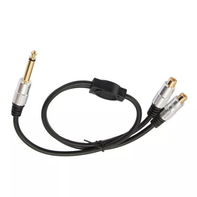 Dual Female To Male 6.35mm Cable Gold Plated Plug And Play Jack Black Mono