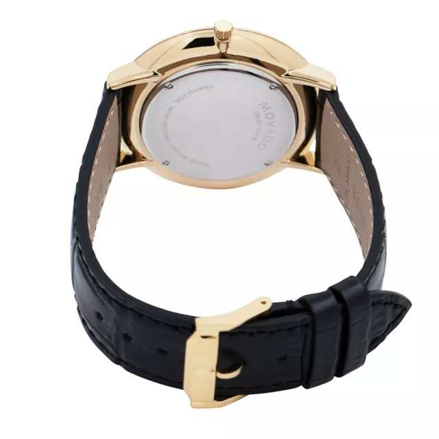 Movado 0607173 Men's Ultra Slim Black Dial Quartz Watch 2