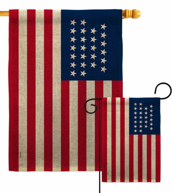 United States 18361837 Burlap Garden Flag Americana Old Glory Yard House Banner