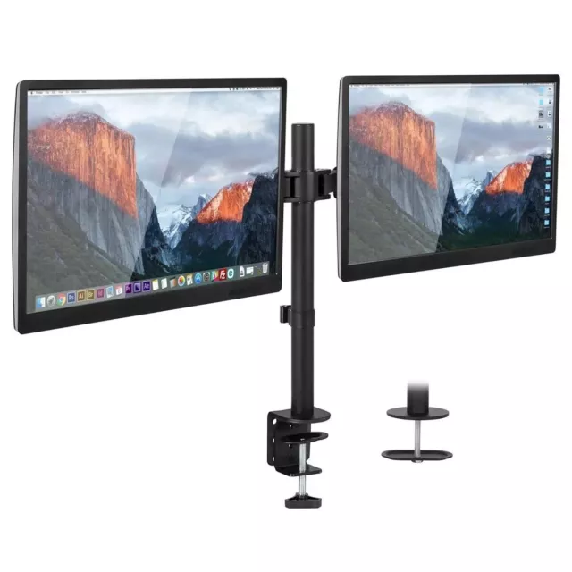 Dual Monitor Desk Mount Full Motion Computer Monitor Stand for 13-27inch Screen