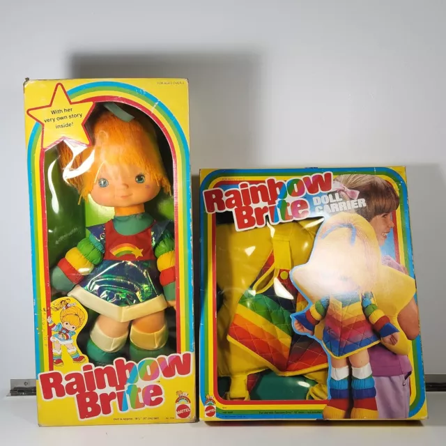 NEW VINTAGE 1983 Rainbow Brite Doll 18" Large size Doll with Doll Carrier set 2