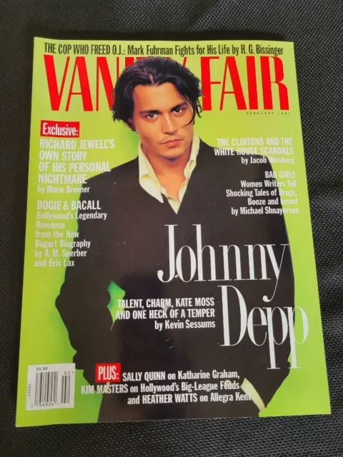 Vanity Fair Magazine, February 1997 Johnny Depp, Richard Jewell, The Clintons