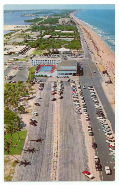 Lake Worth FL Vintage Aerial Beach View Florida Postcard
