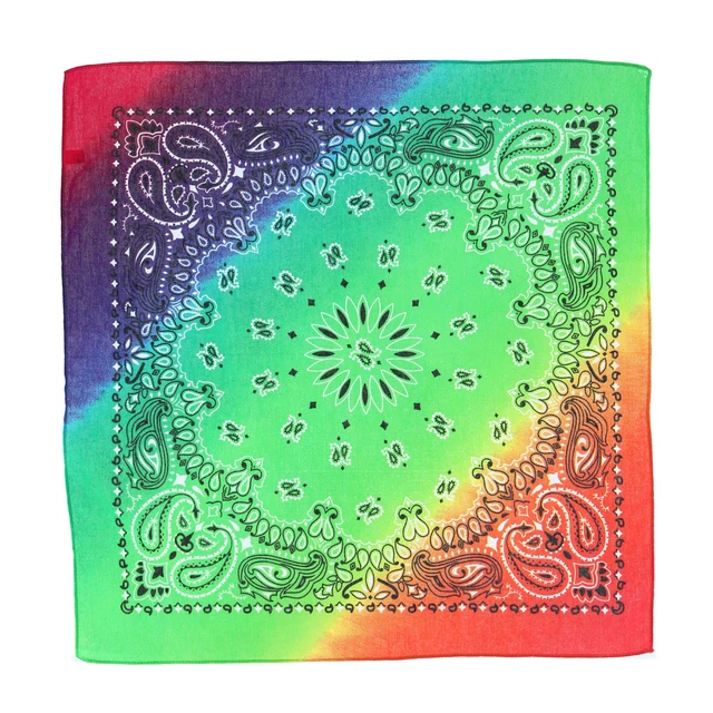 New CTM Rainbow Paisley Print Bandana