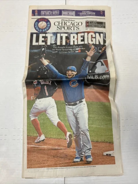 Chicago Tribune November 3, 2016 Chicago Cubs Win World Series Good Condition