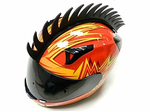 VMS Universal Tape-On Helmet Mohawk Spike Strap - Angle Spikes 16" in Length