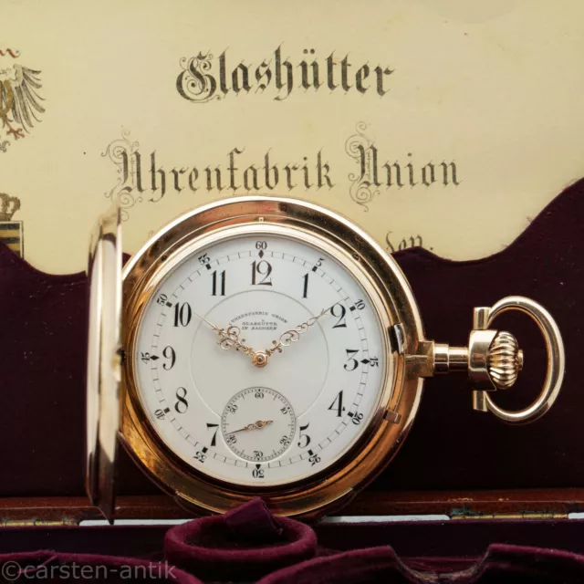 Uhrenfabrik Union Glashütte in Sachsen. Großes schweres Anker-Chronometer 1900