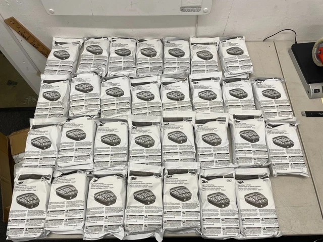 LOT OF 30 - 3M 6001 Organic Vapor Replacement Cartridges - 30 packs of 2