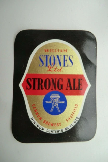 MINT STONES SHEFFIELD STRONG ALE 9 2/3 fl oz BREWERY BOTTLE LABEL