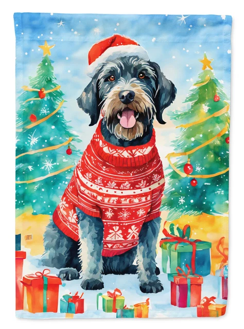 German Wirehaired Pointer Christmas Flag Canvas House Size DAC3470CHF