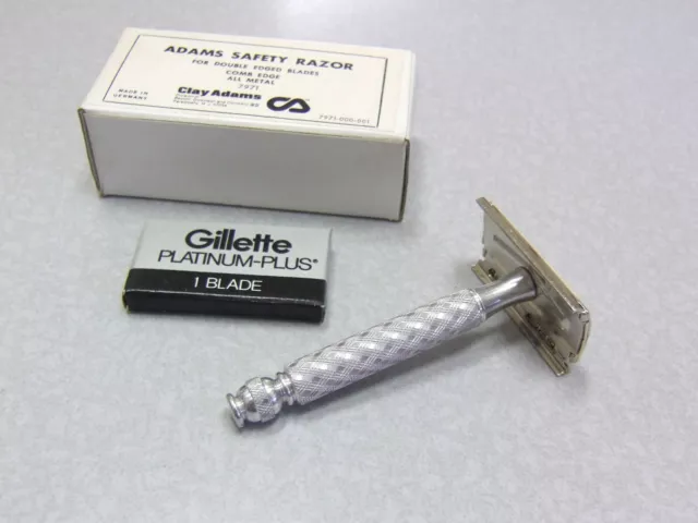 Vintage Gillette Spiral TECH Double Edge Safety Razor V-1 1975 Military England