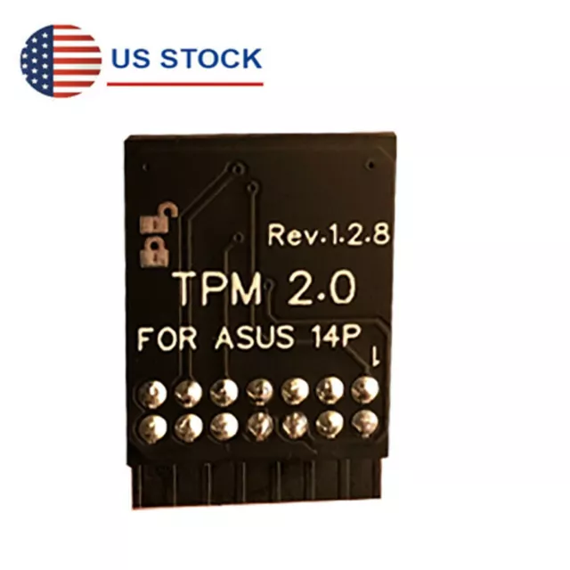 TPM 2.0 Security Module For ASUS Motherboard 14 Pin LPC SPI Card Windows 11 -USA