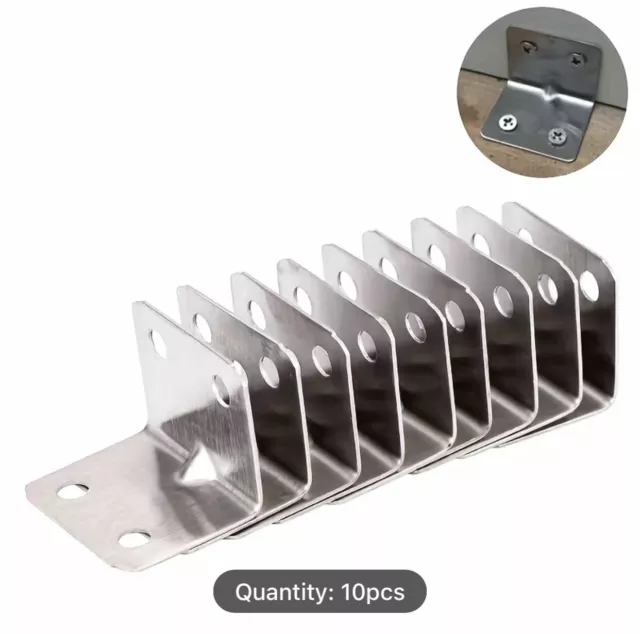 90 Degree Right Angle Stainless Steel Support  Shelf Bracket Joint Corner Brace