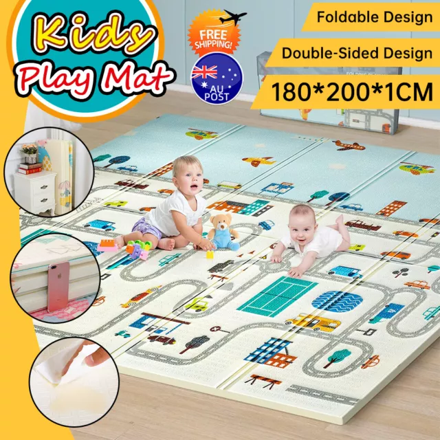 200x180cm Baby Play Mat Kids Mat Rug Picnic Cushion Crawling Mat Pad Waterproof