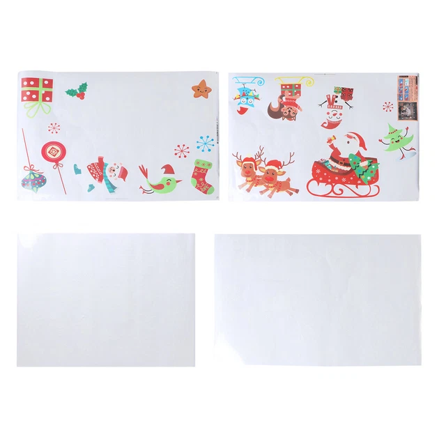 2 pegatinas de ventana Navidad pegatinas de pared Navidad fondo de pantalla divertido Wa