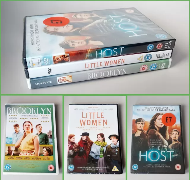 3 x Saoirse Ronan Movie DVDs: Little Women, The Host, Brooklyn: New & Sealed