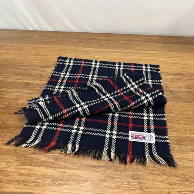 Cashmere Feel Blanket Scarf Large Scottish Tartan Plaid Shawl Wrap Red White Blu