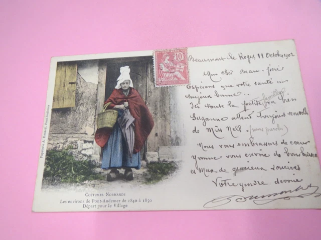 30001 Carte Postale Costumes Normands Les Environs De Pont Audemer De 1840 A 185