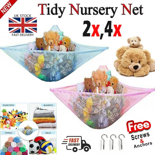 Large Toy Soft Teddy Hammock Mesh Baby Childs Bedroom Tidy Storage Nursery Net.