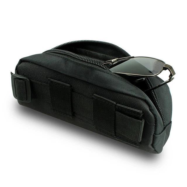Mollle bolsa de vidrio deportes al aire libre gafas camping colgante caza molle nailon