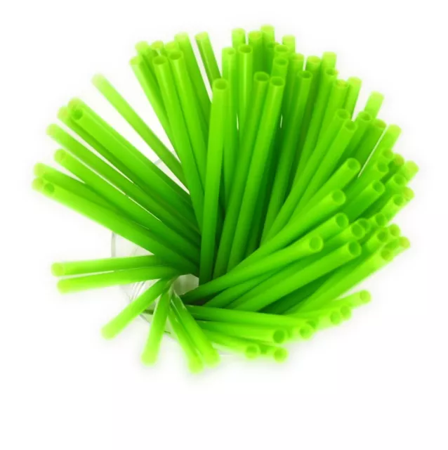 Green Colored Biodegradable 200 Pack Bulk Drinking Straws Eco Friendly Alternati