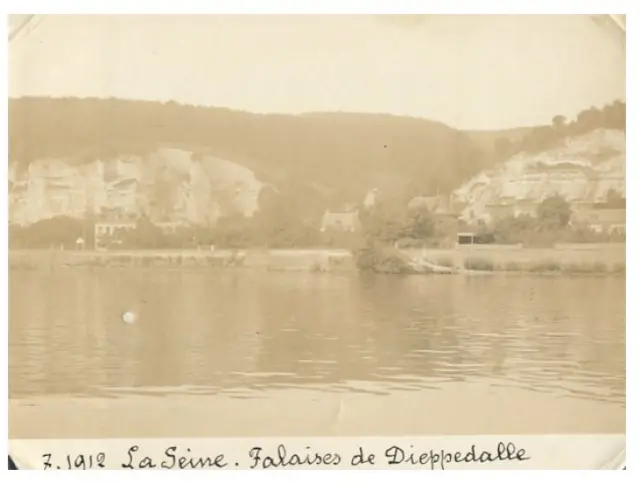 France, La Seine, Falaises de Dieppedalle  Vintage silver print Tirage argenti