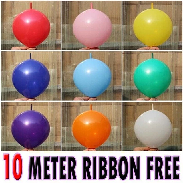Pack of 10 Quick Link 5" INCH Latex Balloons- Linking Garland Party Decoration