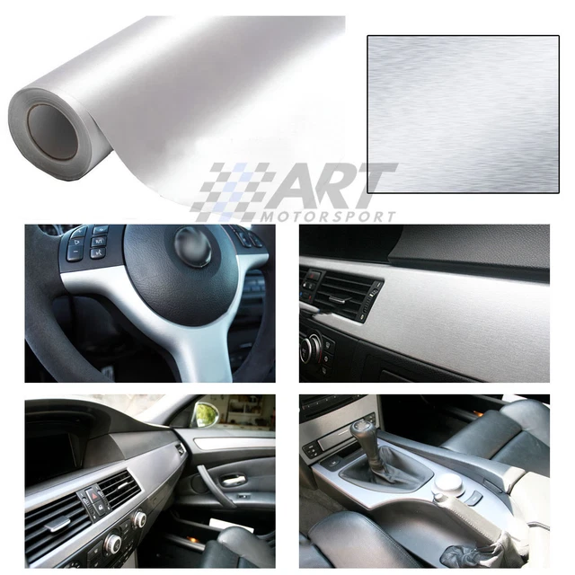 DecoMeister Vinilo Adhesivo Efecto Aluminio Cepillado Para Muebles
